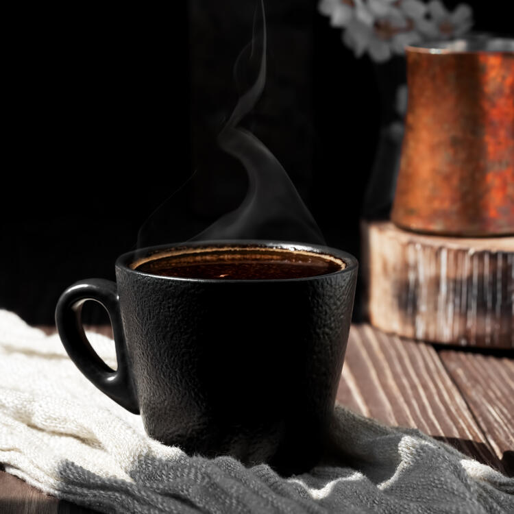 Coffee Aromatic coffee brewed by the time-honored pour-over method.